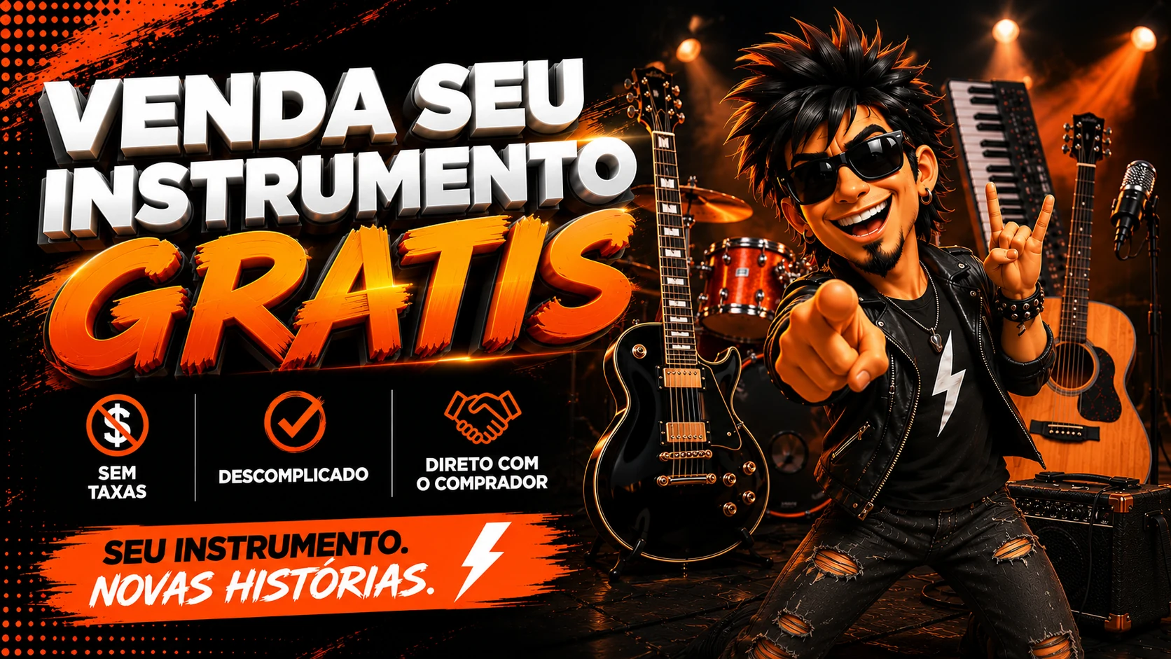 Venda seu instrumento grátis no Sonorizy